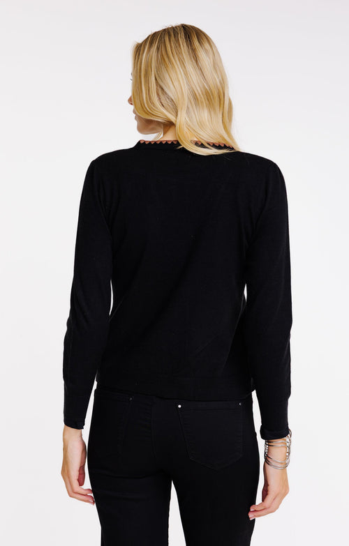 Cardigan avec point cocotte contrasté - 2