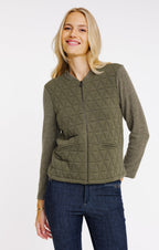 Cardigan matelassé bi-matière - 1