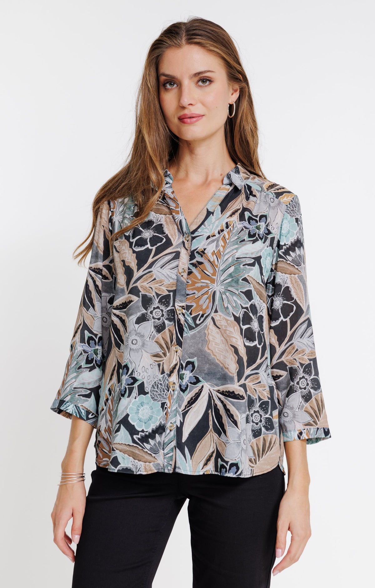 Chemise imprimée feuillage - 3