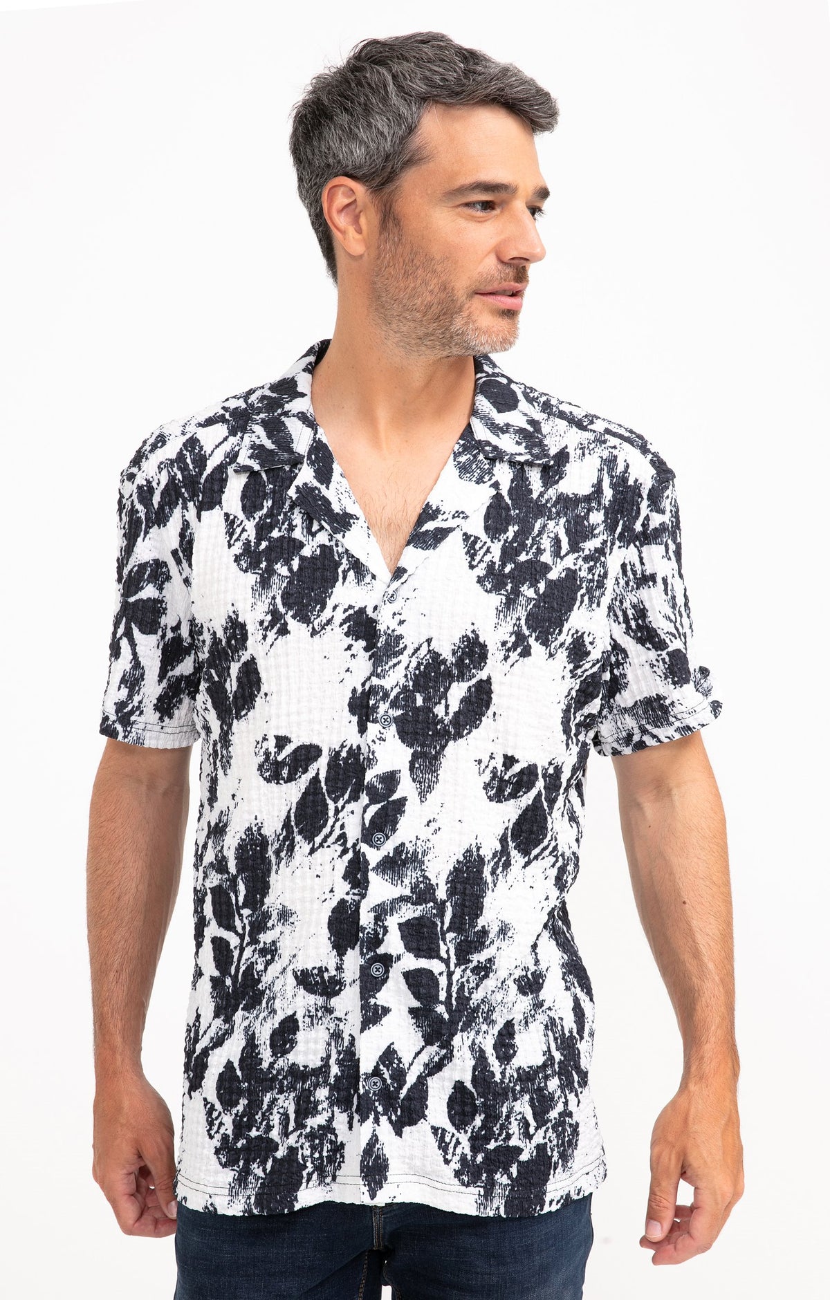 Chemise manches courtes Crep Flower - 3