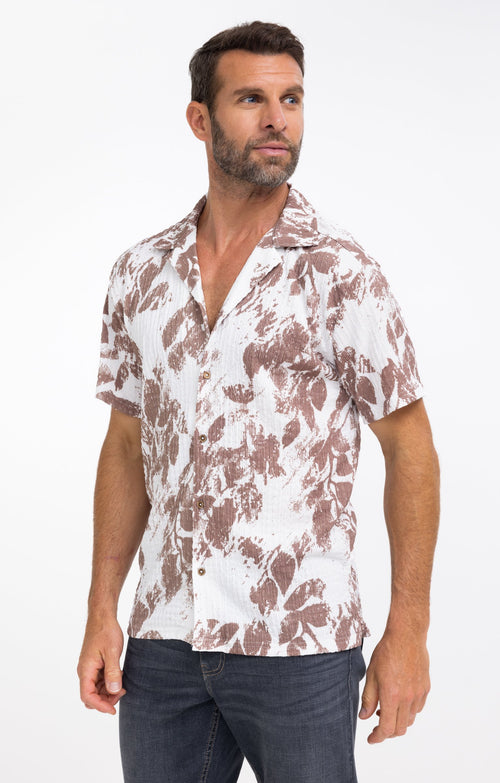 Chemise manches courtes Crep Flower - 1