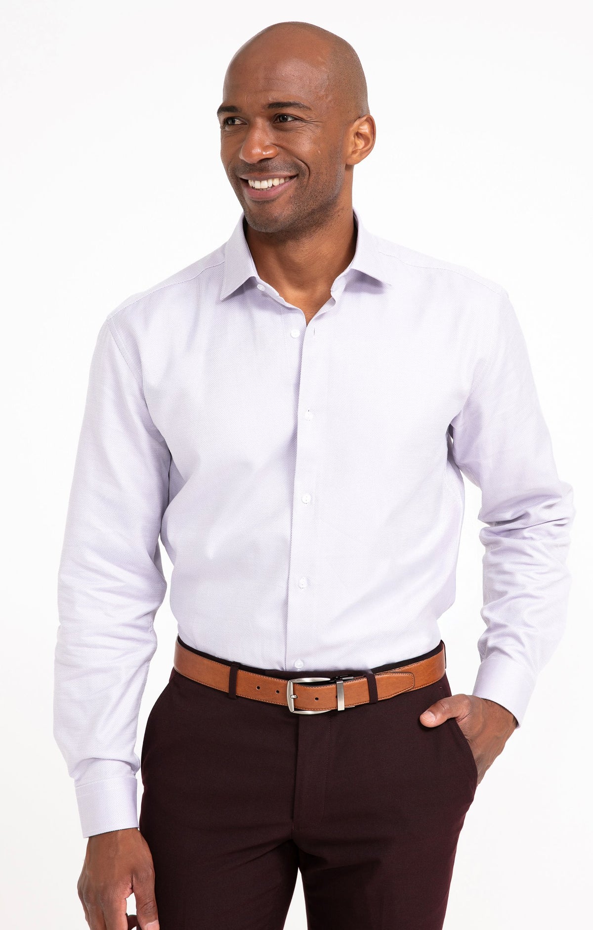 Chemise manches longues Gris Parme - 1