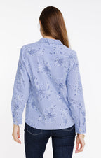 Chemise rayée à imprimé fleurs - 4