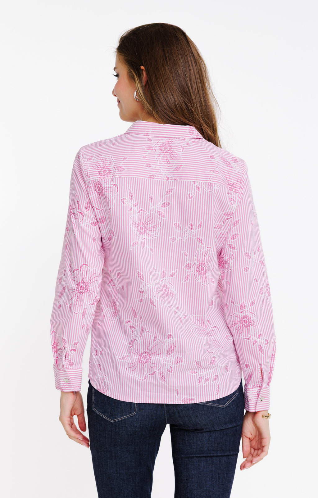 Chemise rayée à imprimé fleurs - 2