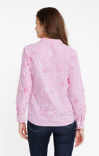 Chemise rayée à imprimé fleurs - 2
