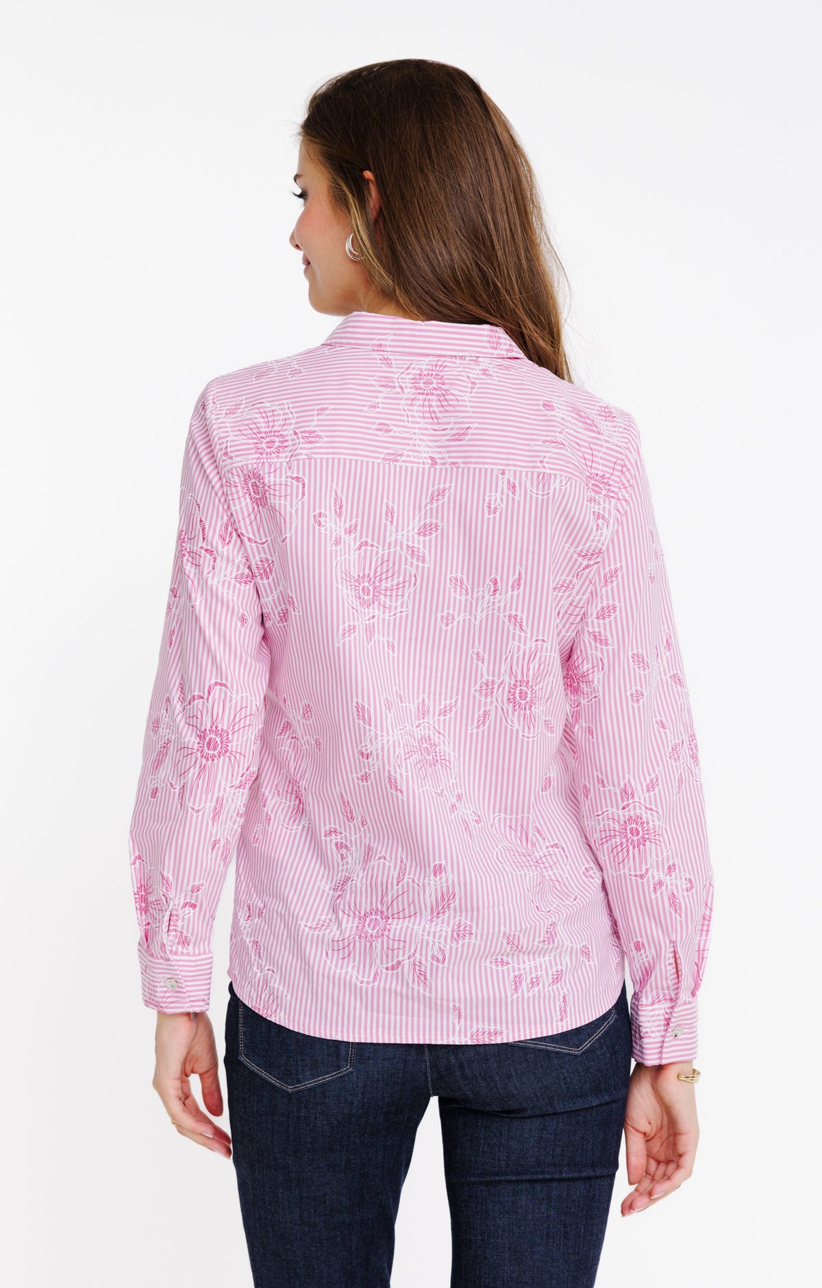 Chemise rayée à imprimé fleurs - 2