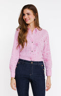 Chemise rayée à imprimé fleurs - 1