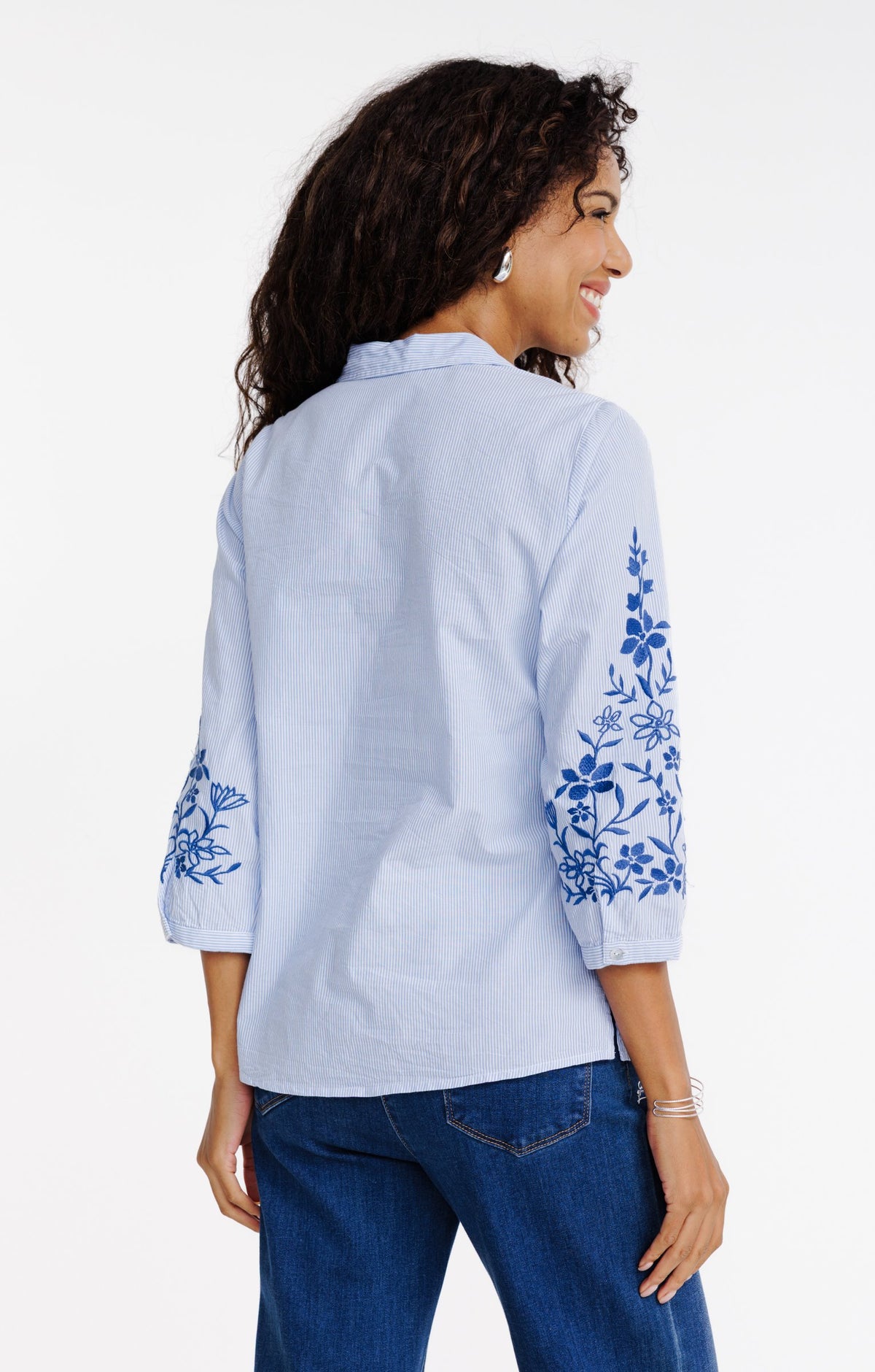 Chemise rayée brodée - 2