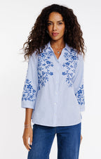 Chemise rayée brodée - 1