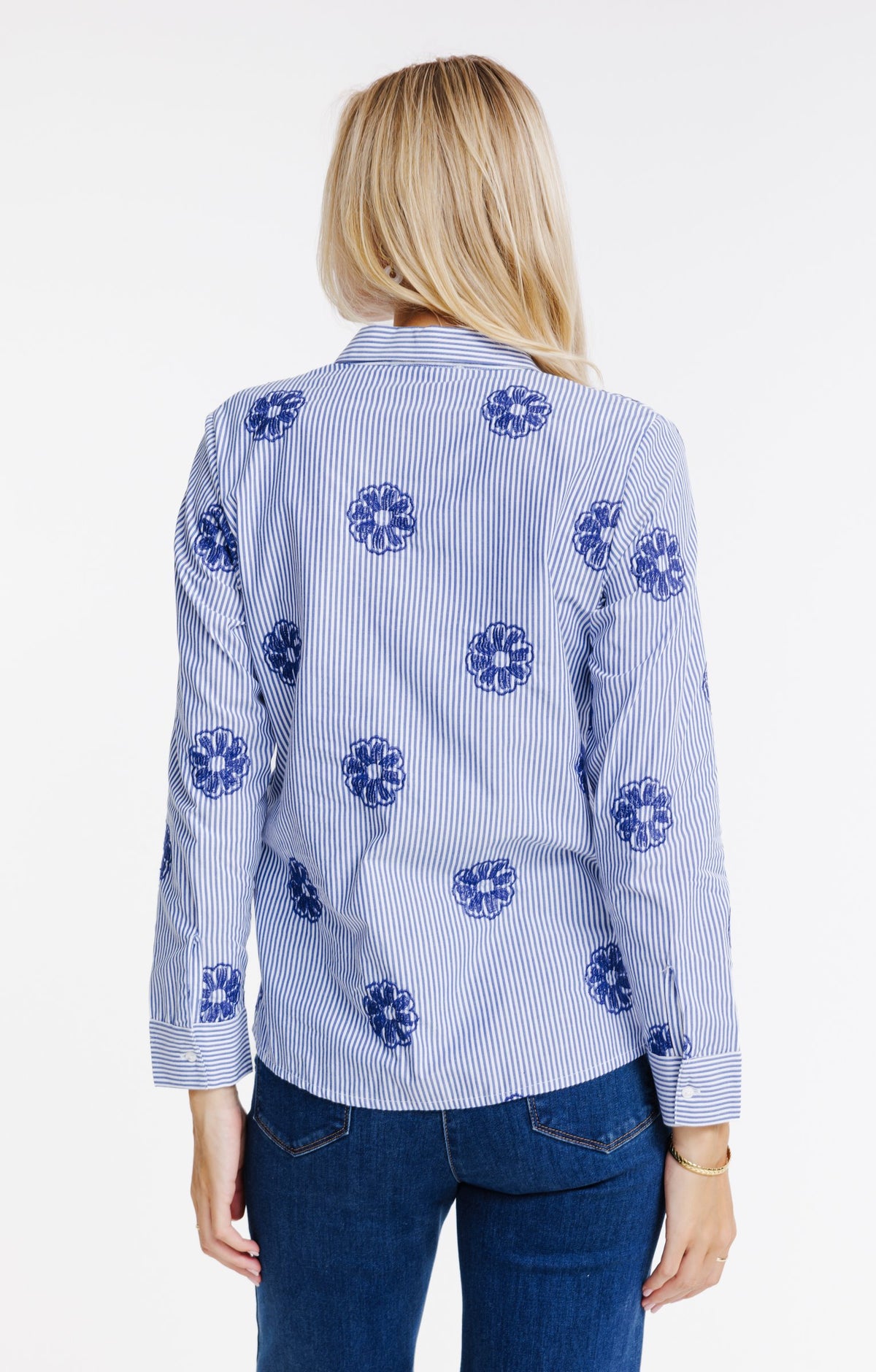 Chemise rayée brodée - 2