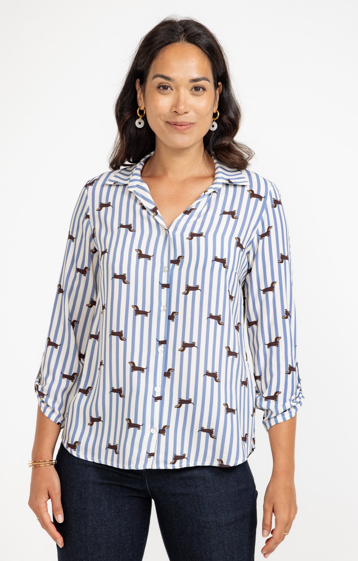 Chemise rayée imprimée - 1