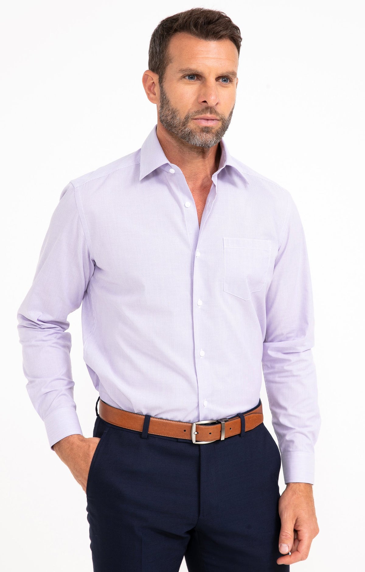 Chemise regular manches longues Microray - 1