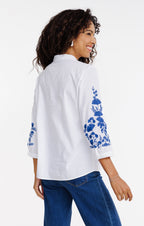 Chemise unie brodée - 2