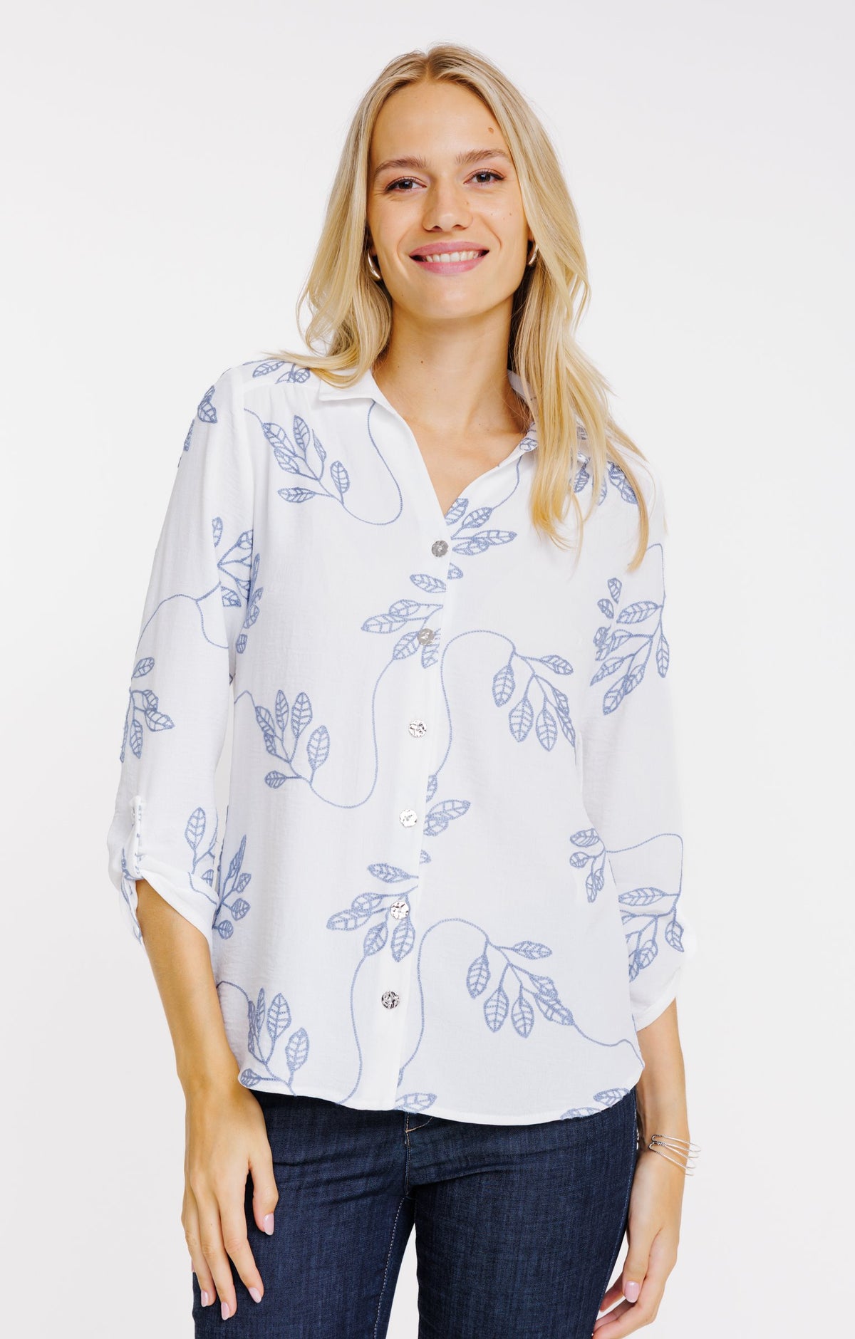 Chemise unie brodée - 1