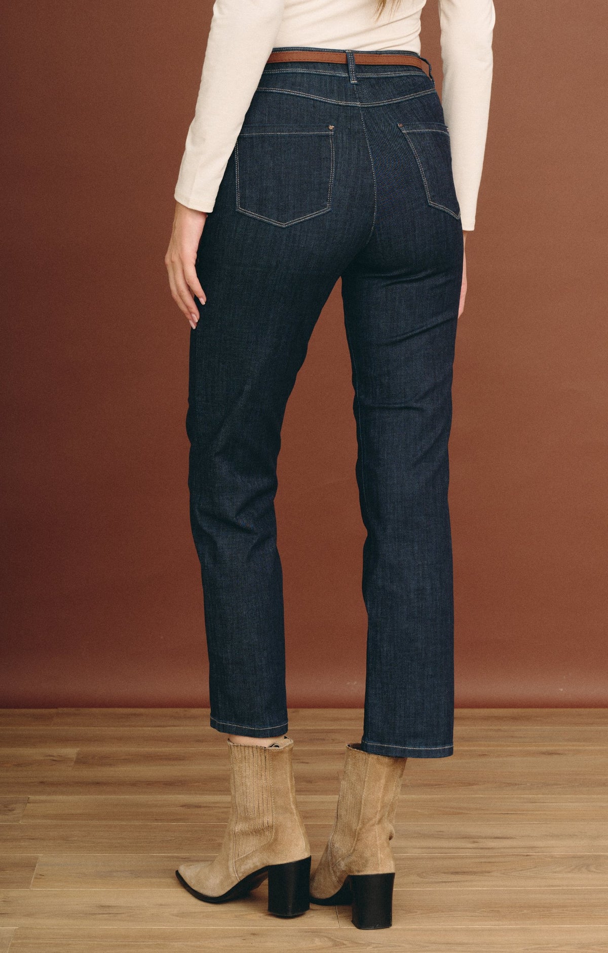 Jean 7/8 coupe droite avec ceinture - 2