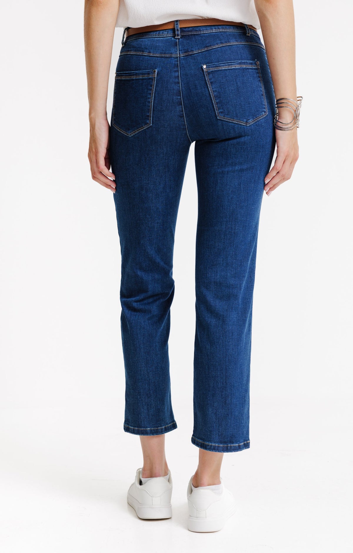 Jean 7/8 coupe droite avec ceinture - 2