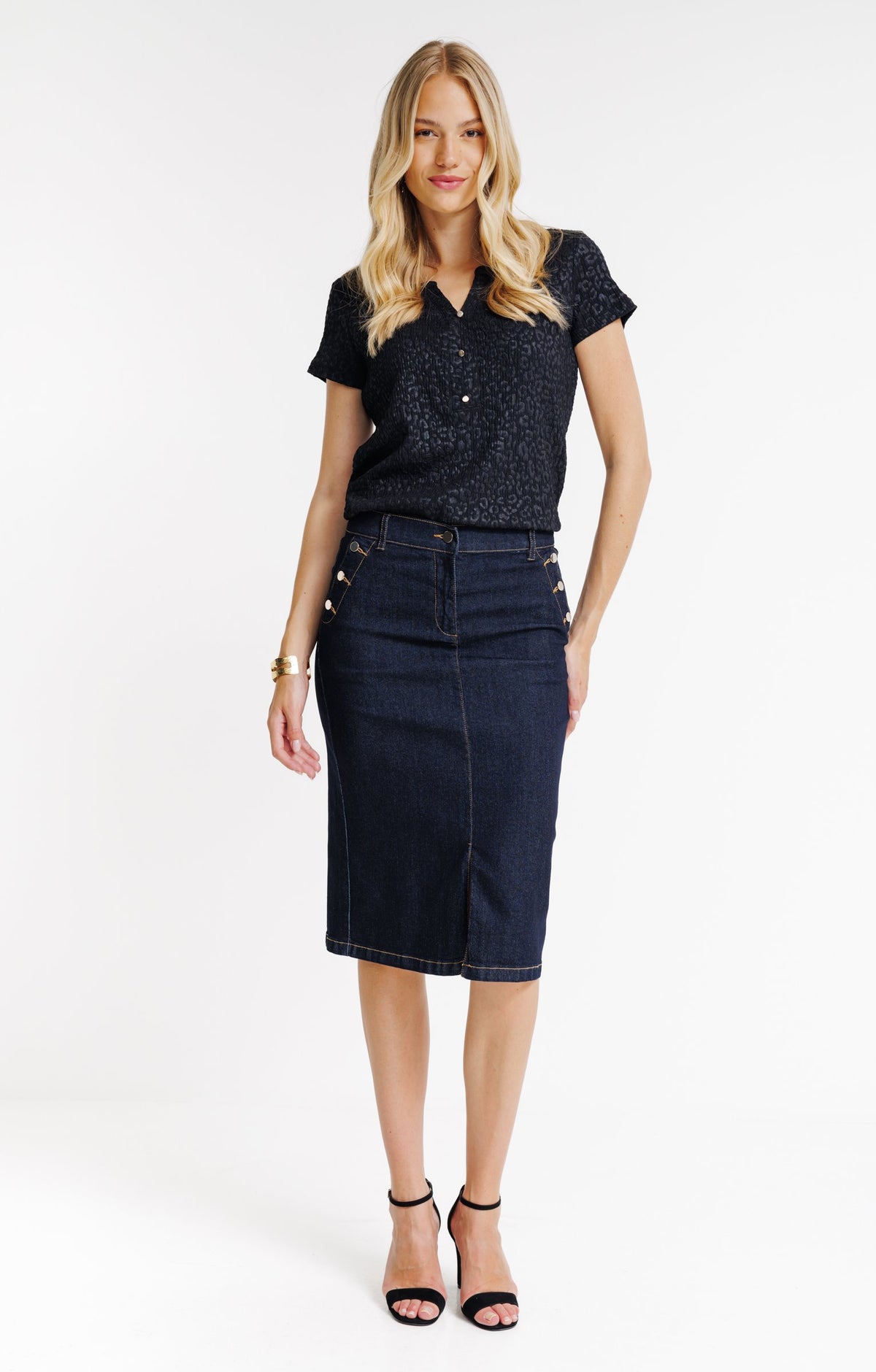 Jupe midi en denim - 1
