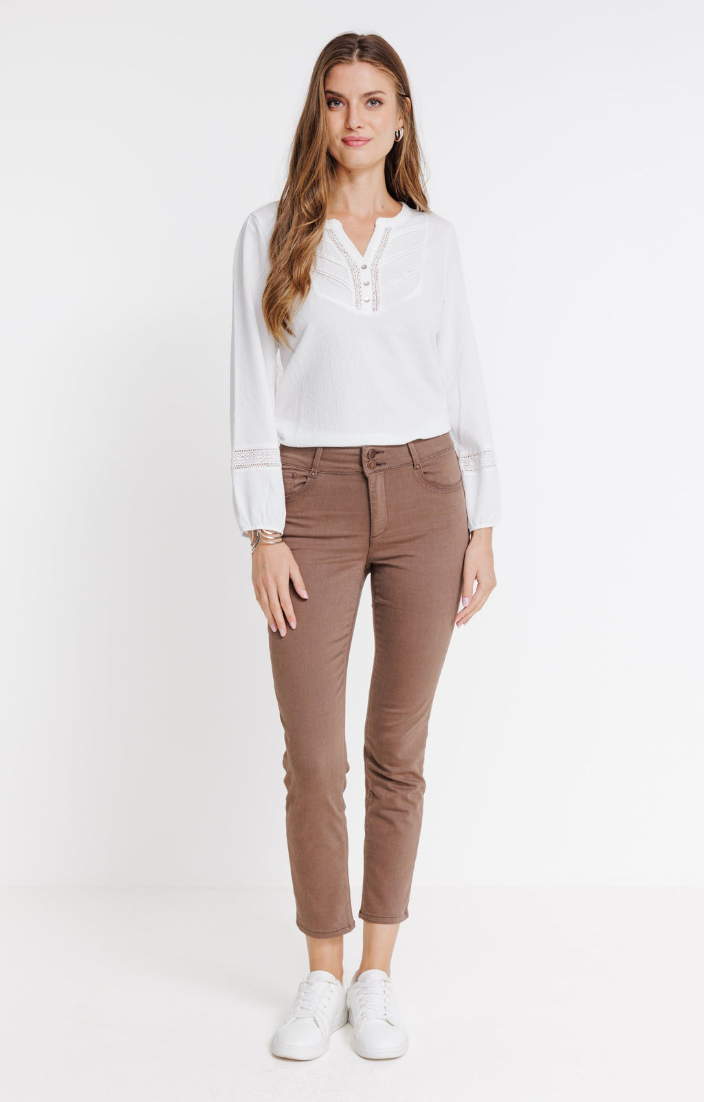 Pantacourt stretch double boutonnage - 1
