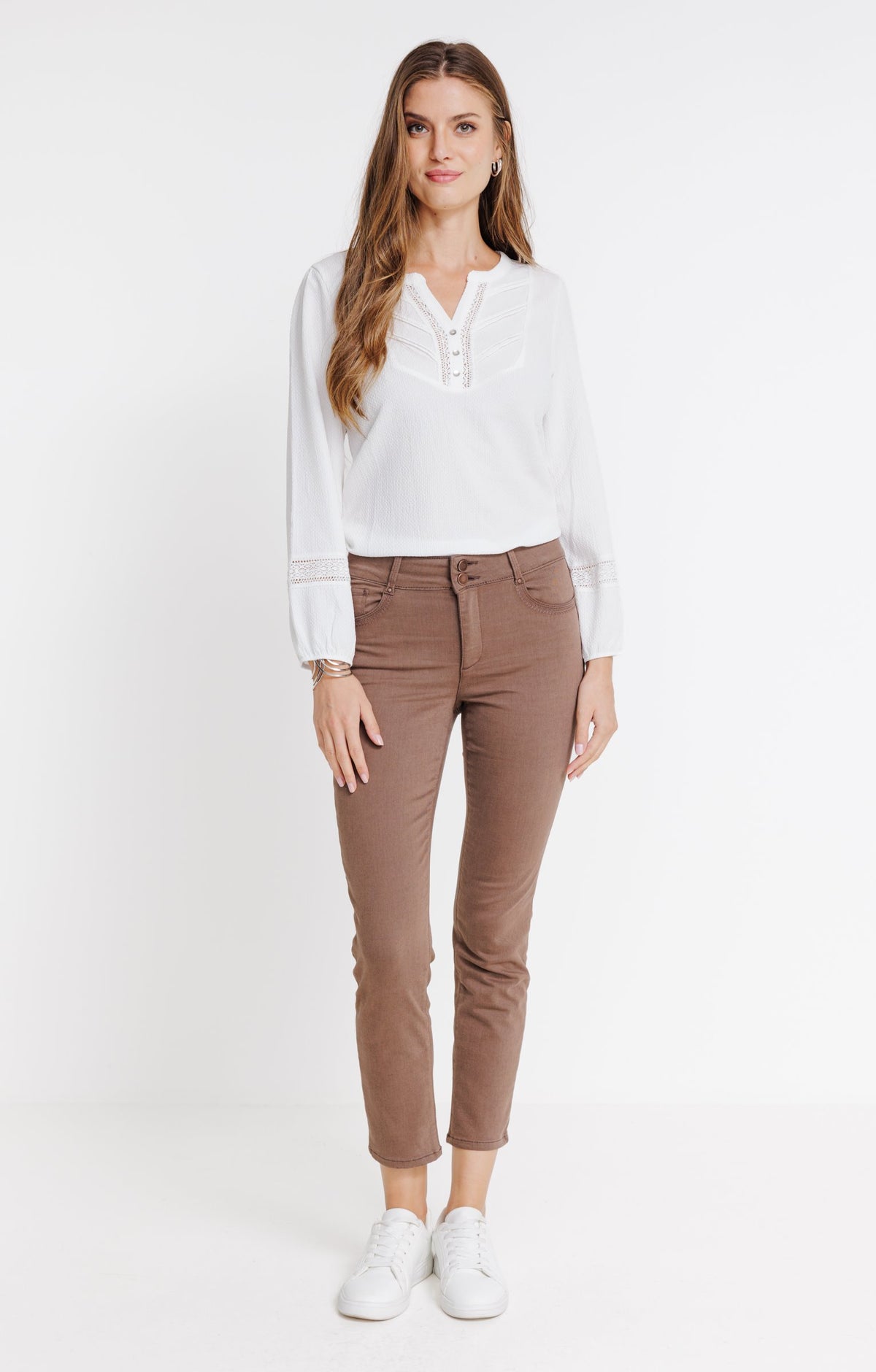Pantacourt stretch double boutonnage - 1