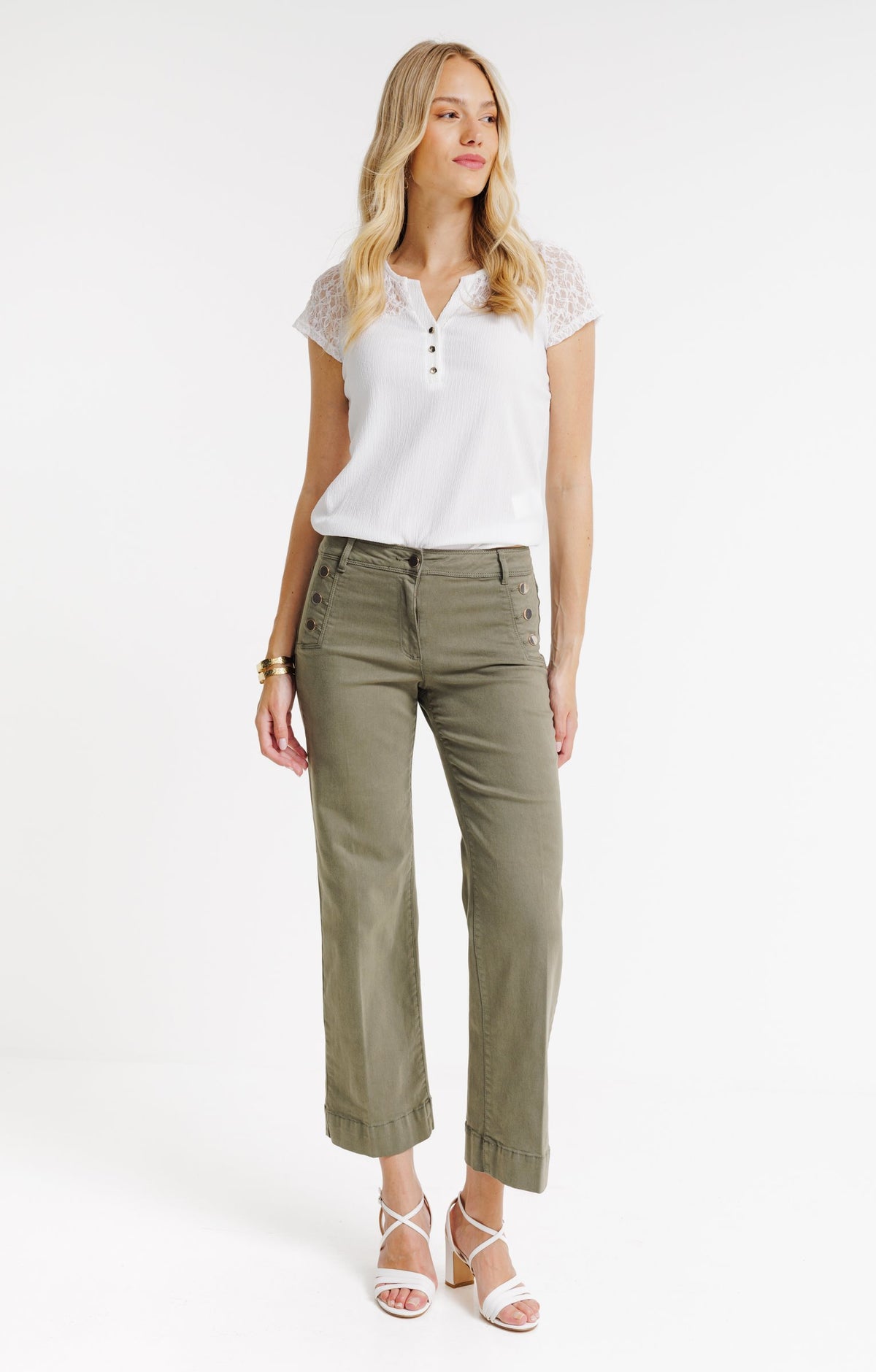 Pantalon à pont coupe large - 1