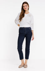 Pantalon à pont en jean coupe droite - 1