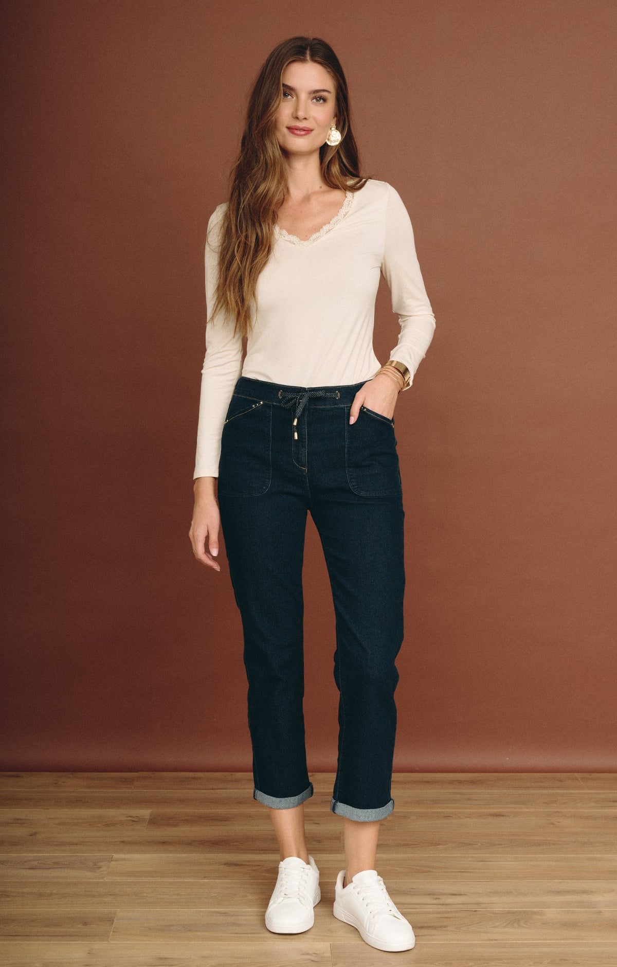 Pantalon jogging en jean brut - 1