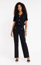 Pantalon maille coupe très large - 1