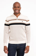 Pull col montant rayé - 1