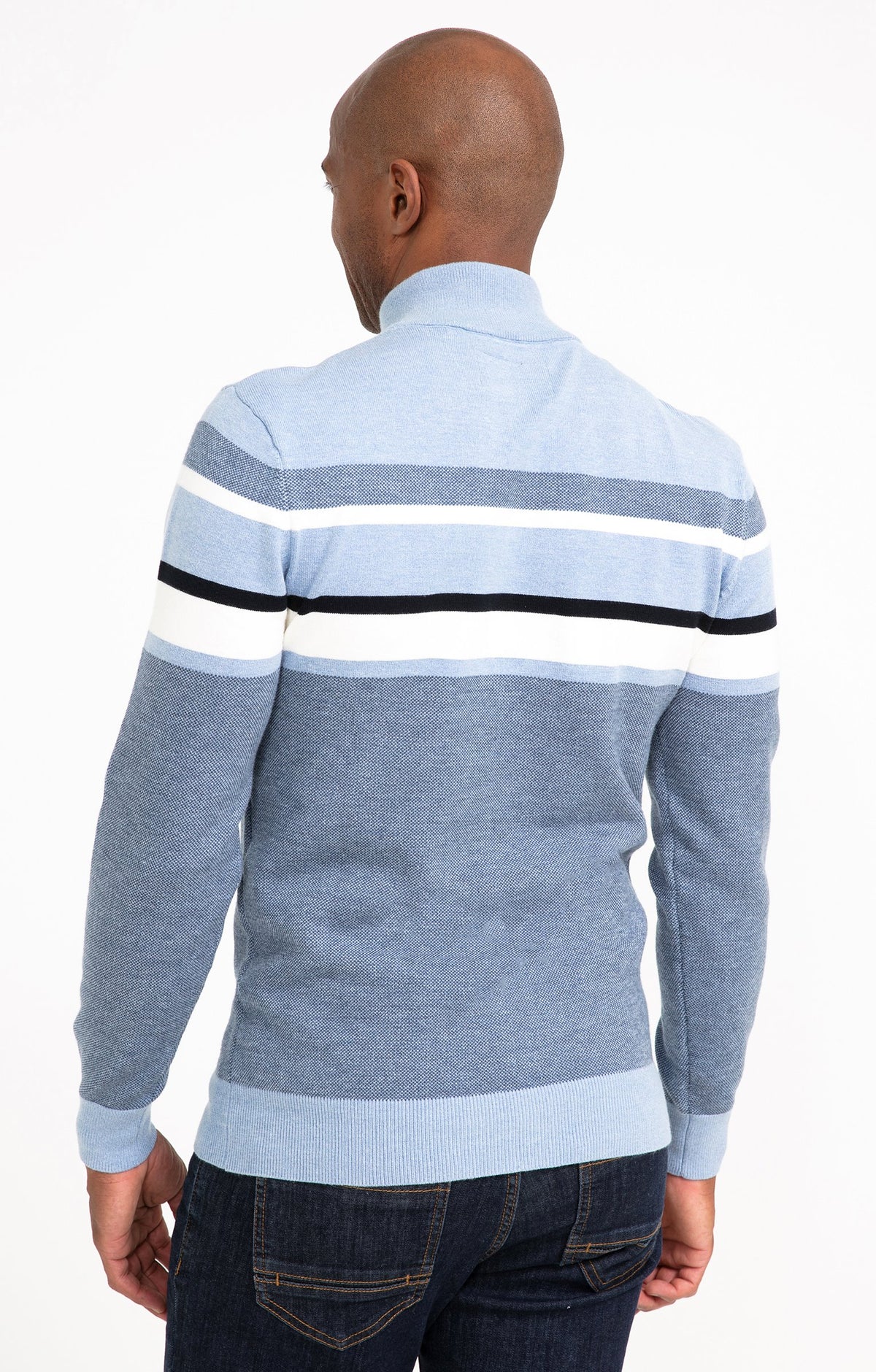 Pull col montant rayé Ocean - 2