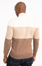 Pull col montant rayé Trio - 2