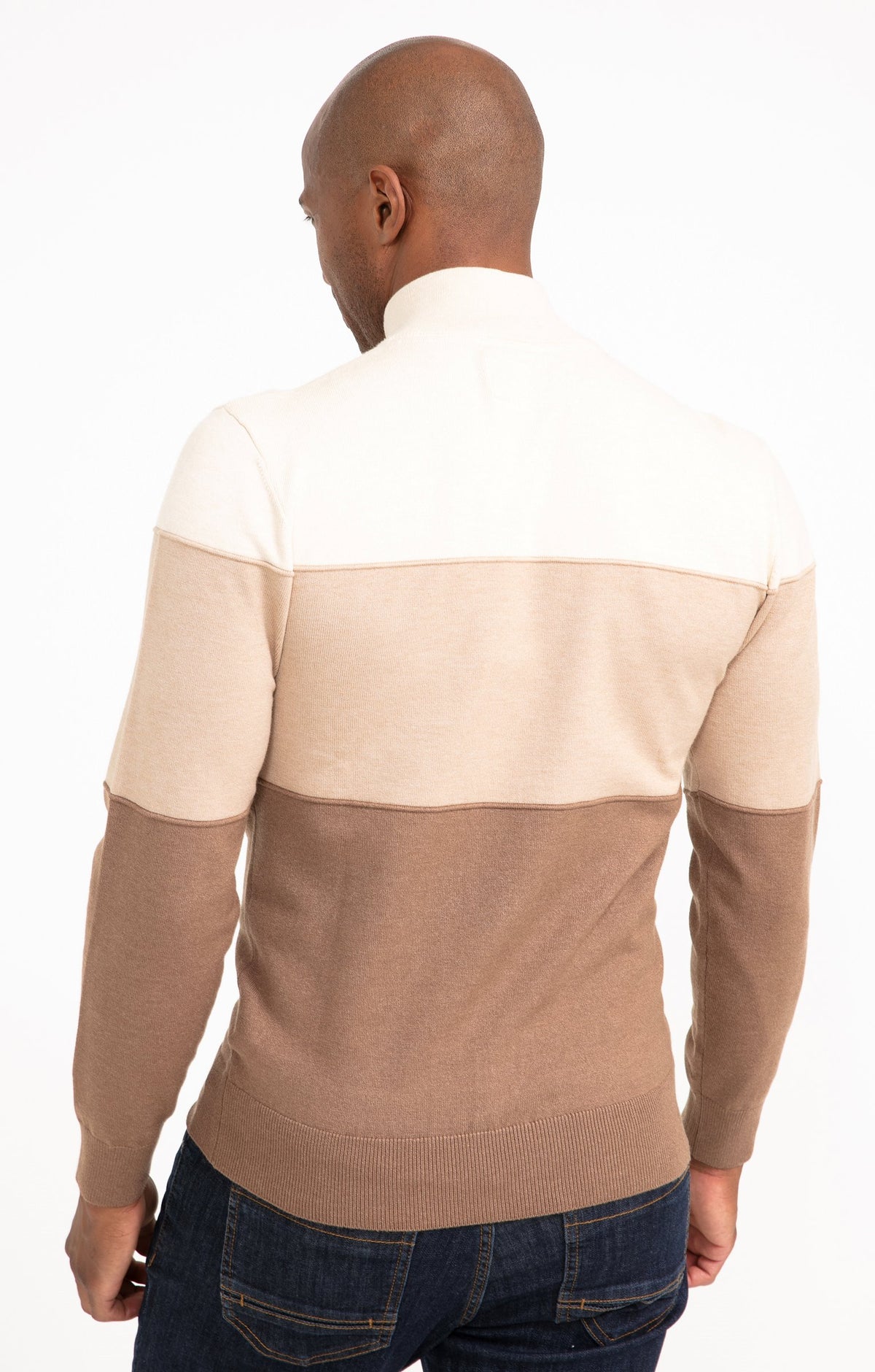 Pull col montant rayé Trio - 2