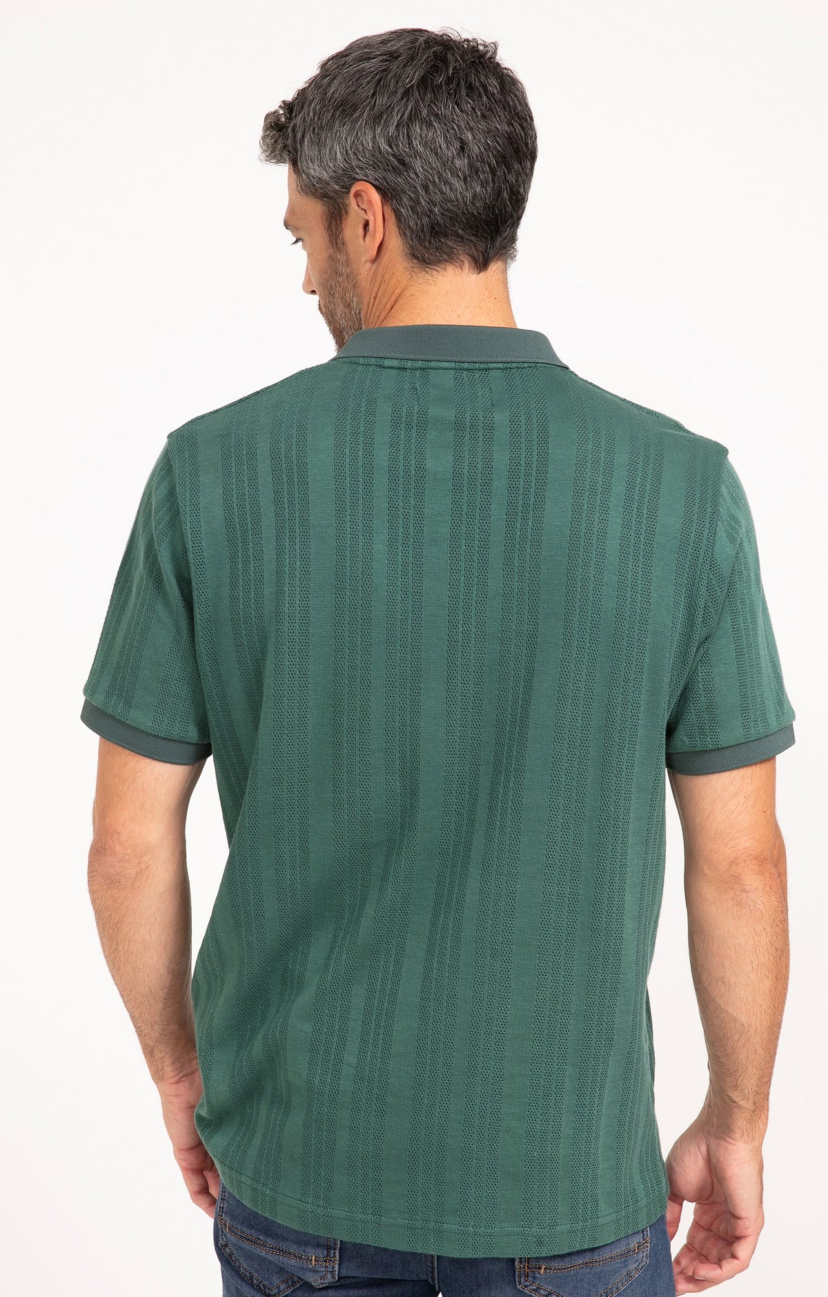 Pull col polo manches courtes Ajoure - 2