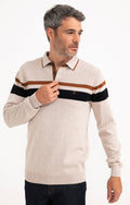 Pull col polo rayé Stripe - 1