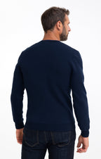 Pull col rond bicolore Marin - 2