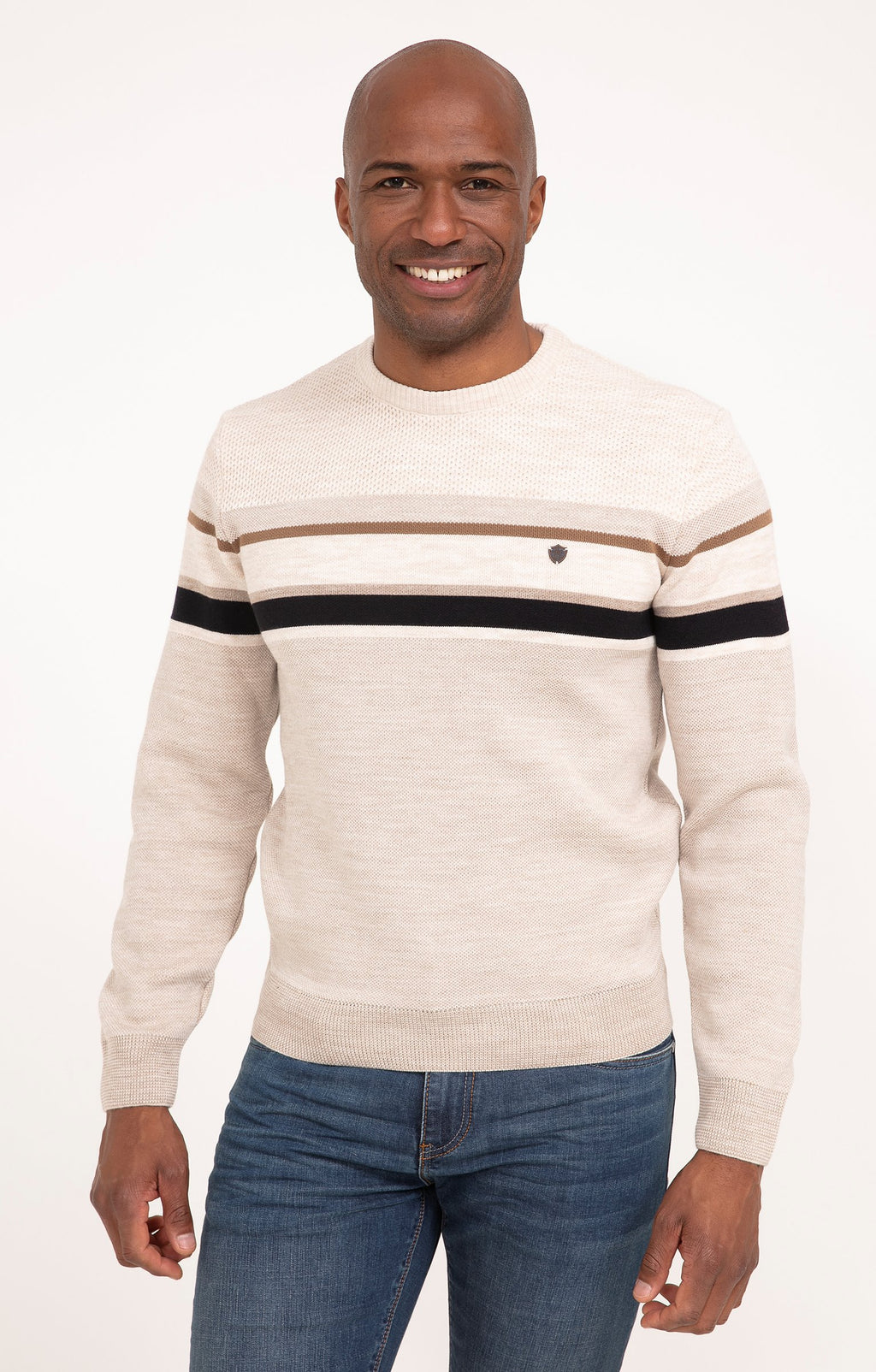 Pull col rond rayé Acacia - 1