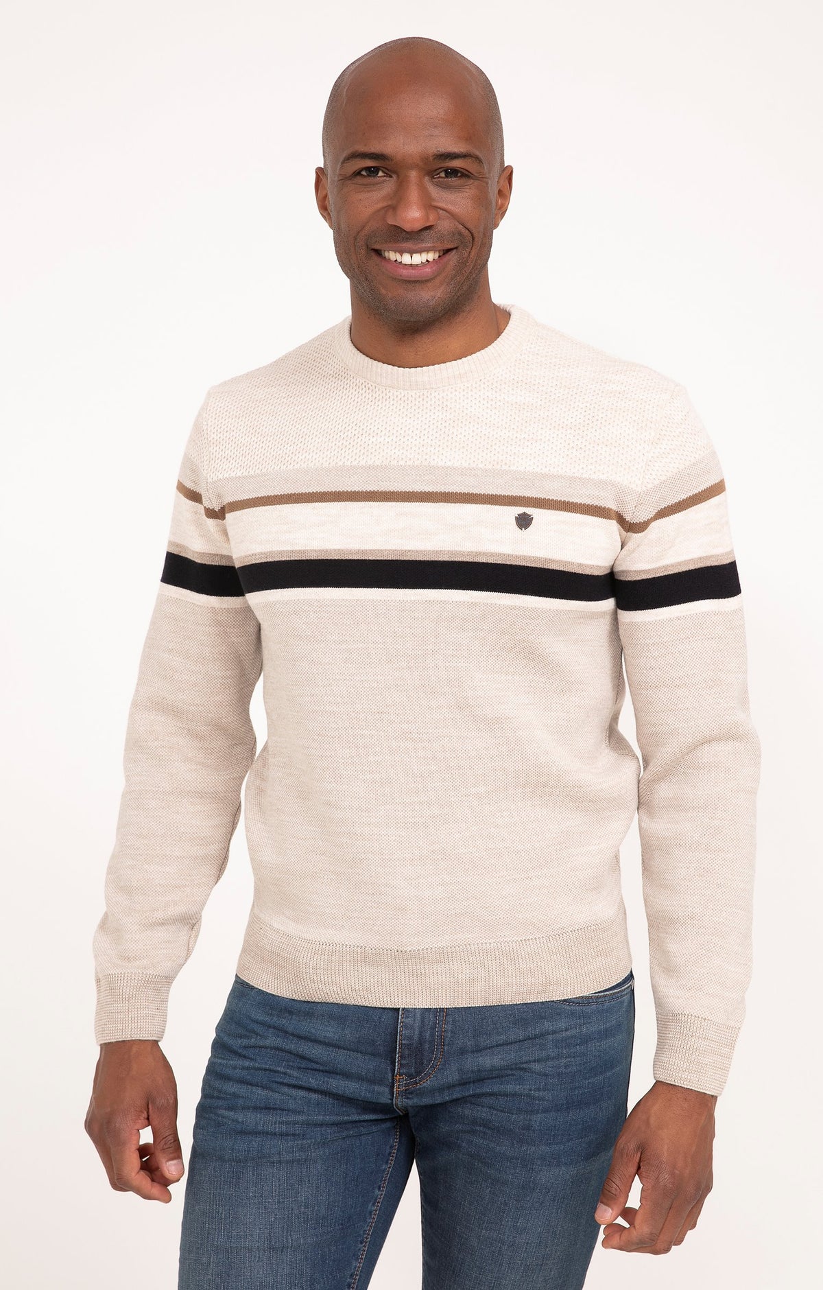 Pull col rond rayé Acacia - 1