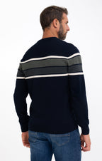 Pull col rond rayé Army - 2