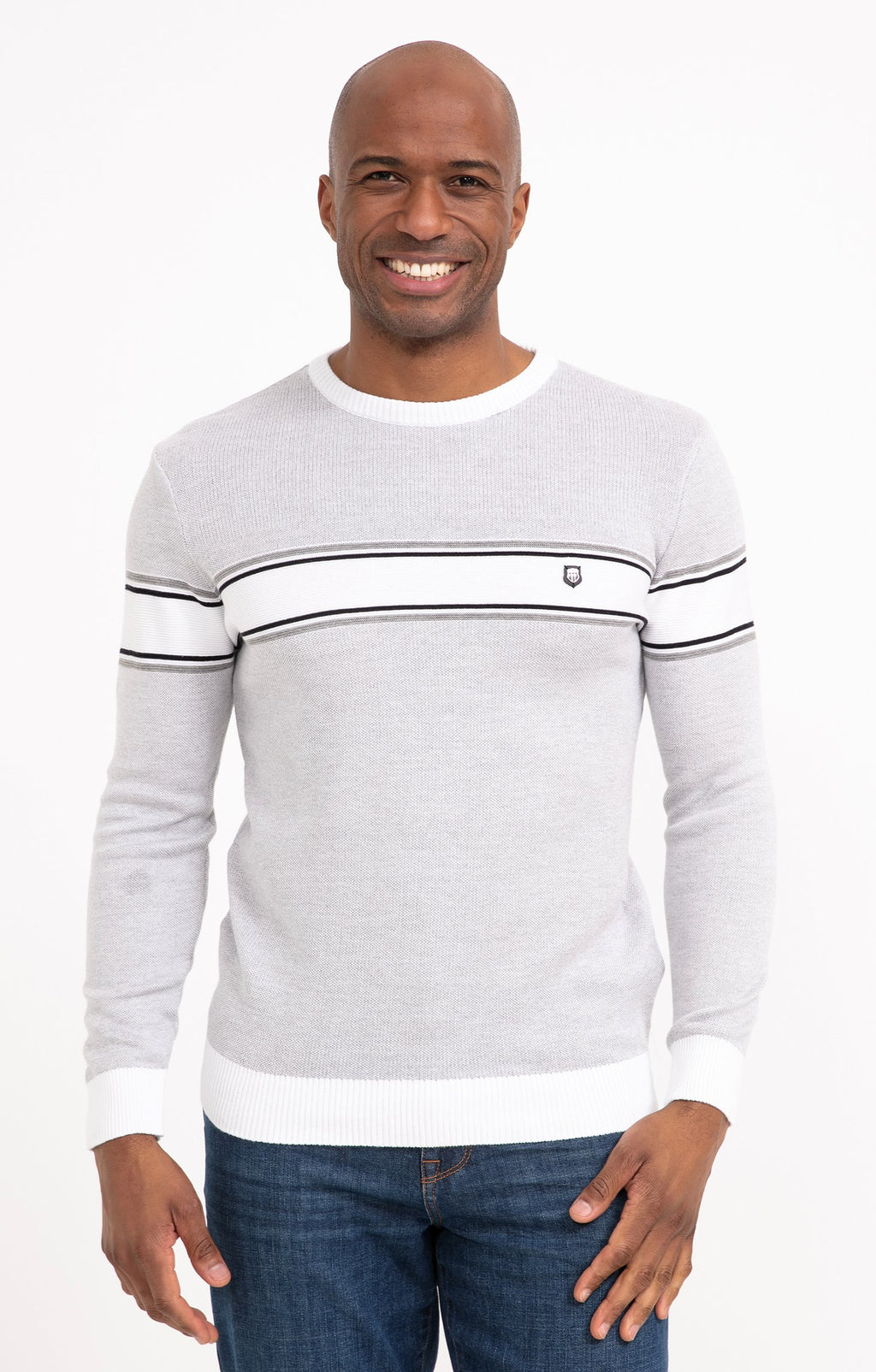 Pull col rond rayé Ben - 1