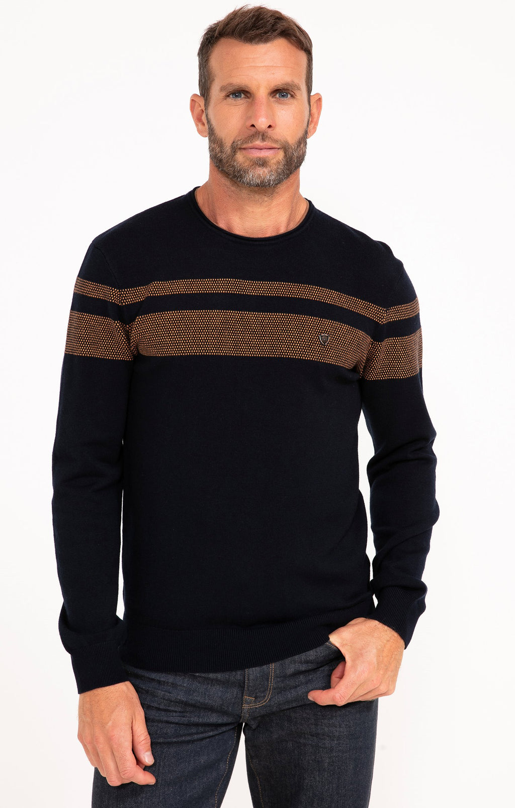 Pull col rond rayé Bico - 1
