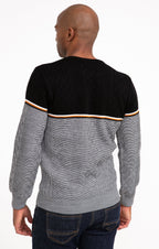 Pull col rond rayé jacquard Frise - 2