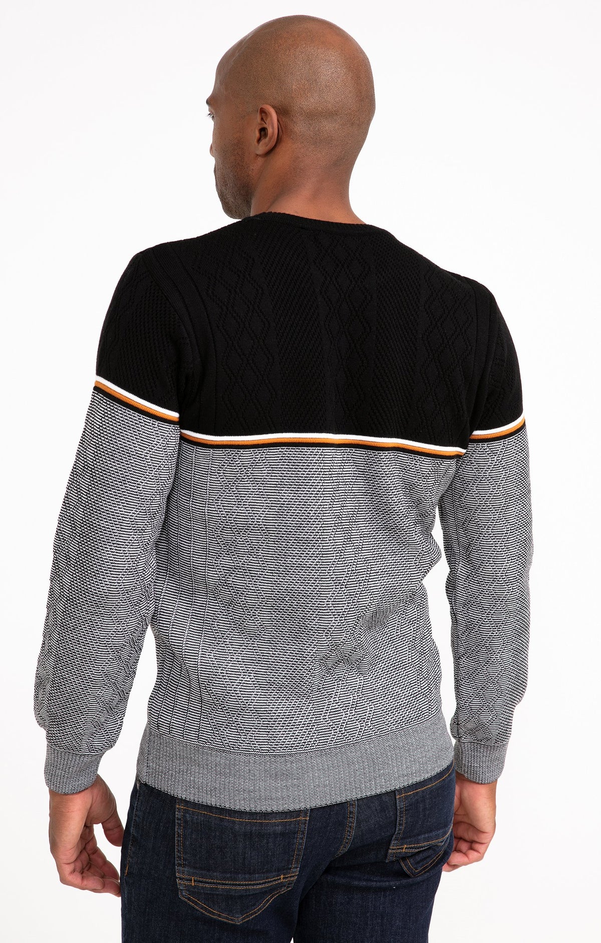Pull col rond rayé jacquard Frise - 2