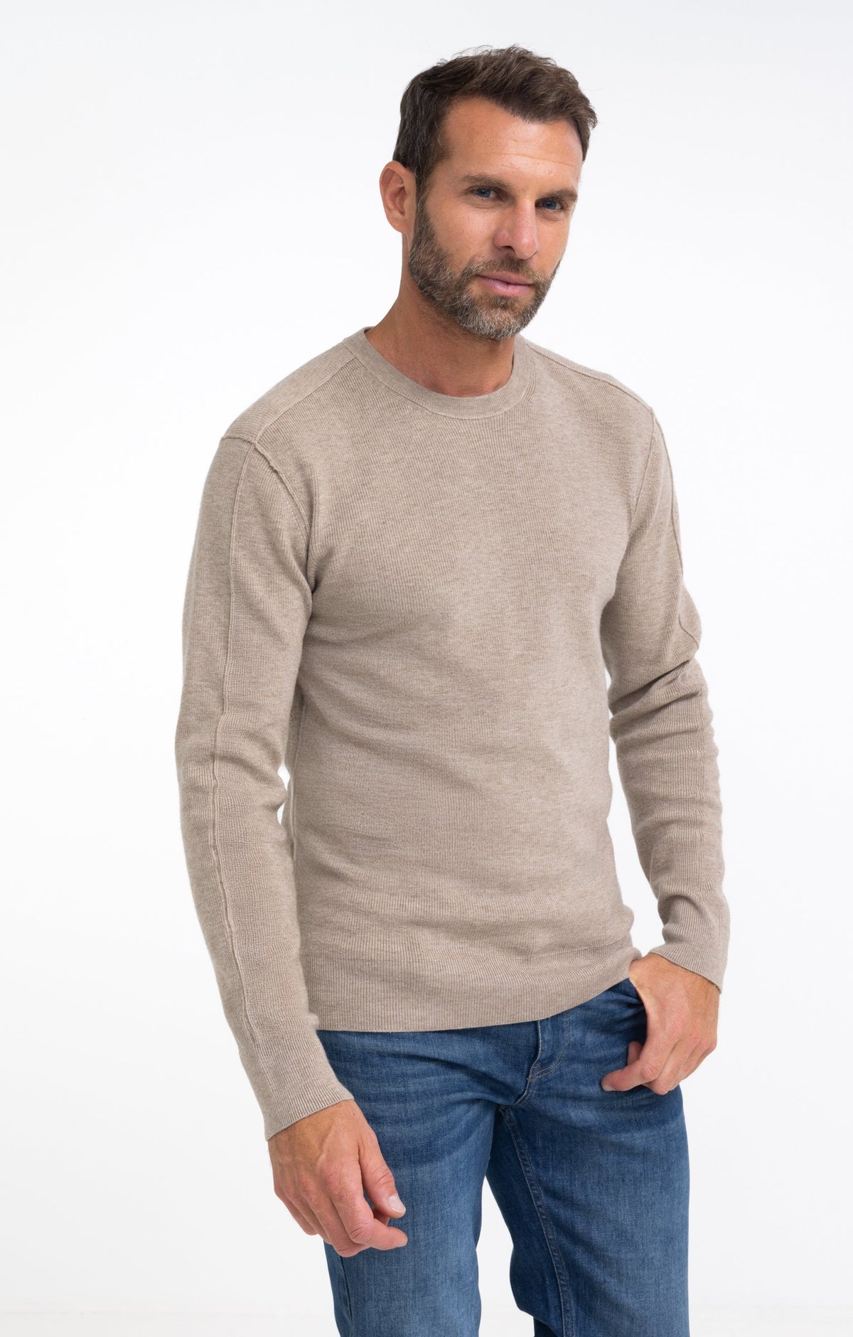 Pull col rond uni Cote - 1