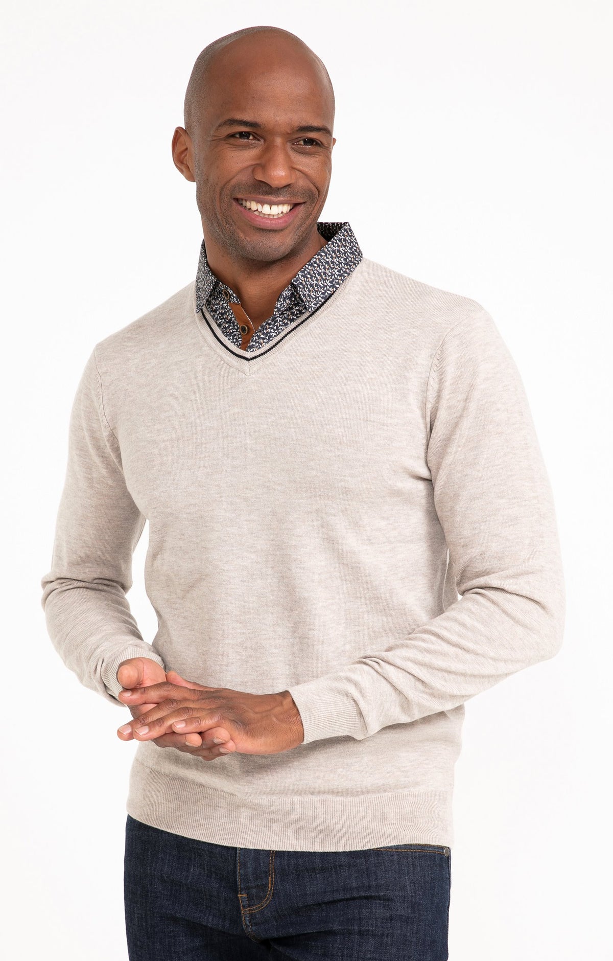 Pull col V avec chemise Lup - 5