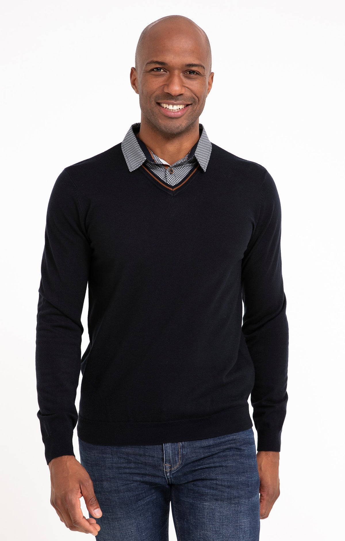 Pull col V avec chemise Lup - 3
