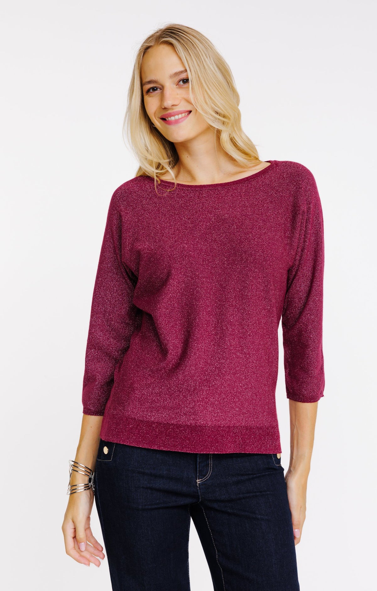 Pull maille fantaisie brillante - 3