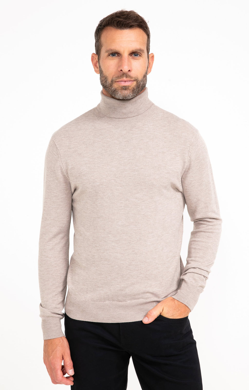 Pull uni col roulé - 1