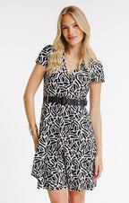 Robe cache-coeur avec ceinture rafia - 1
