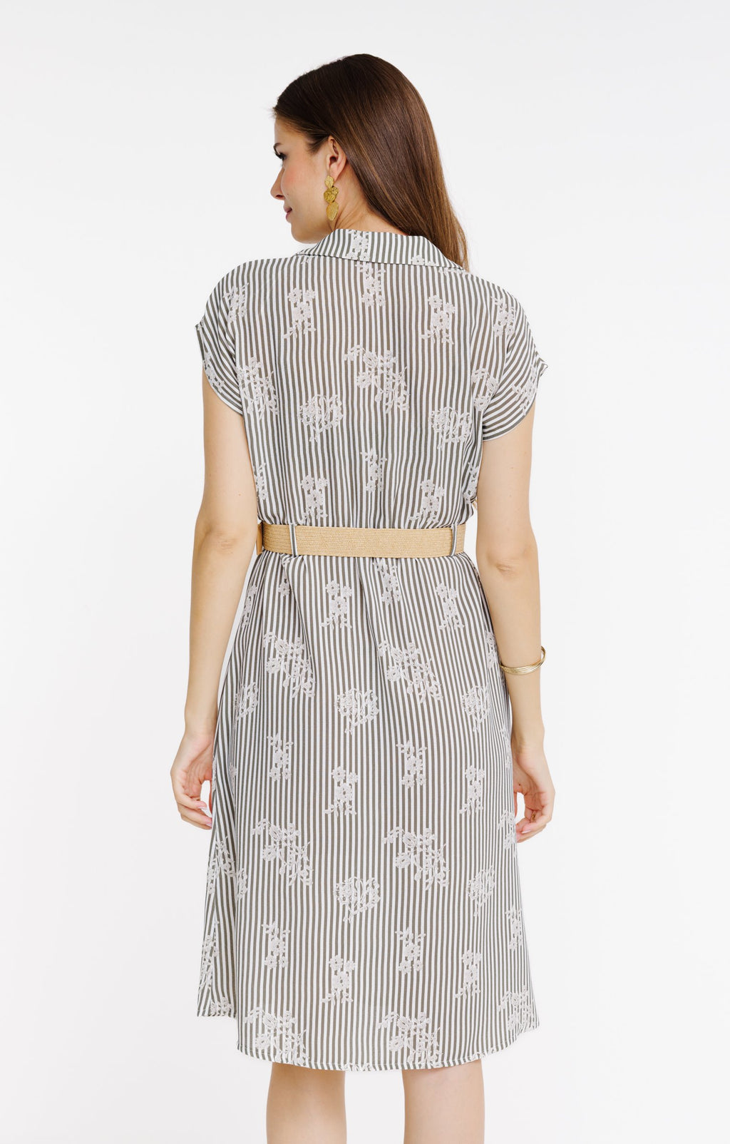 Robe chemise avec ceinture rafia - 2