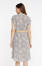 Robe chemise avec ceinture rafia - 2