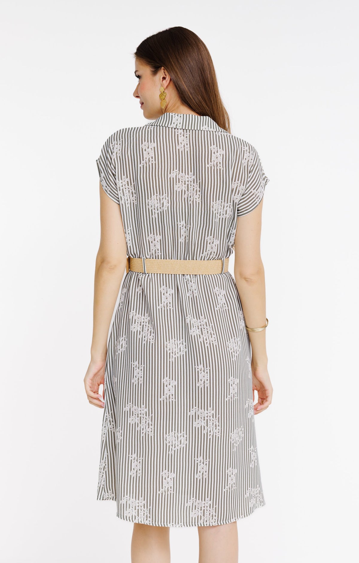 Robe chemise avec ceinture rafia - 2